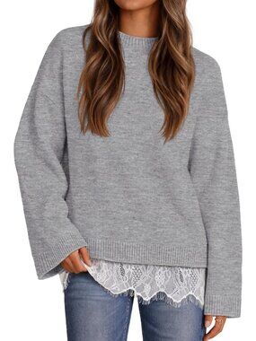 Trendy Women's Oversized Lace Sweater for Fall 2026 - Cozy & Stylish Knitwear